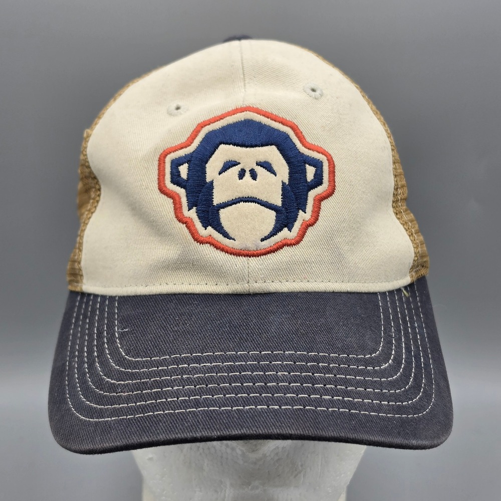 Howler Bros Trucker Hat Mens OSFA Blue Tan Monkey Patch Heed The Call Mesh Cap